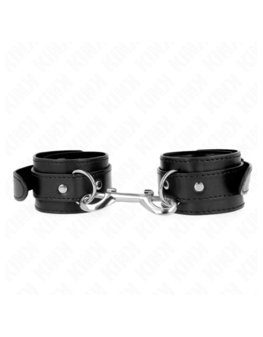 KINK - POTENZIALE DA POLSO FILA DI RIVETTI SINGOLA NERA REGOLABILE 17-28 CM X 5 CM