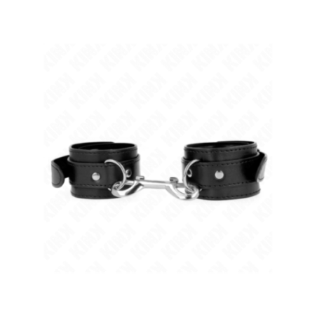 KINK - POTENZIALE DA POLSO FILA DI RIVETTI SINGOLA NERA REGOLABILE 17-28 CM X 5 CM