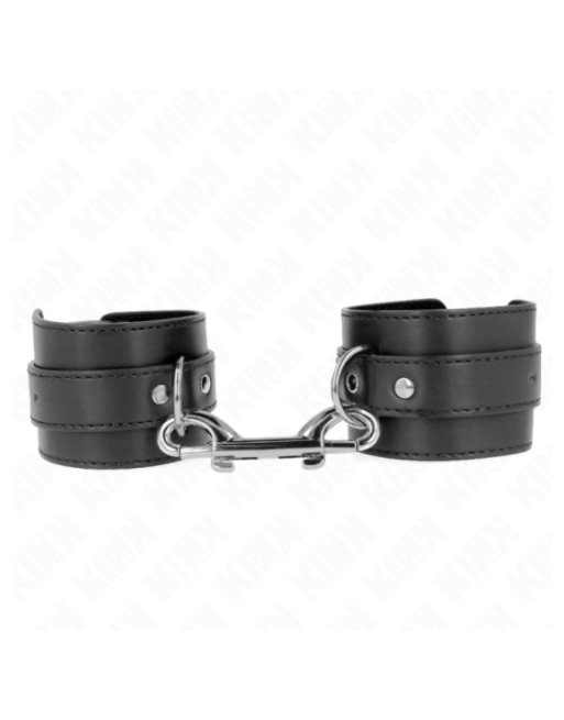 KINK - TENUTA DA POLSO-FILA DI RIVETTI SINGOLA E FIBBIA GRANDE NERA REGOLABILE 17-28 CM X 5 CM