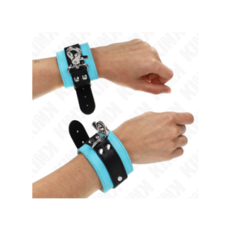KINK - RESISTENZA DA POLSO PREMIUM CON SERRATURA NERO / BLU REGOLABILE 21-28 CM X 5,5 CM