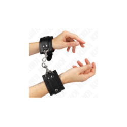 KINK - RESISTENZA DA POLSO PER DUNGEON CON CHIUSURA NERA REGOLABILE 21-28 CM X 5,5 CM