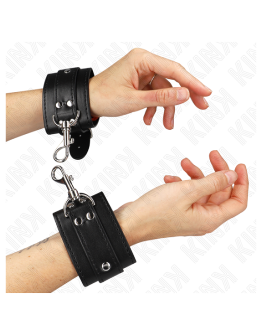 KINK - RESISTENZA DA POLSO PER DUNGEON CON CHIUSURA NERA REGOLABILE 21-28 CM X 5,5 CM