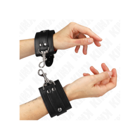 KINK - RESISTENZA DA POLSO PER DUNGEON CON CHIUSURA NERA REGOLABILE 21-28 CM X 5,5 CM