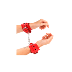KINK - POLSO ROSSO CON INTARSIO A CUORE NERO REGOLABILE 21-28 CM X 5,5 CM