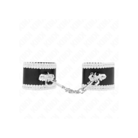 KINK - POLSO NERO CON PIZZO DECORATO BIANCO REGOLABILE 20-23 CM X 5,5 CM