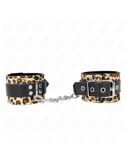 KINK - POGGIAPOLSO IN VERA PELLE LEOPARDATA REGOLABILE 18-29 CM X 5,5 CM