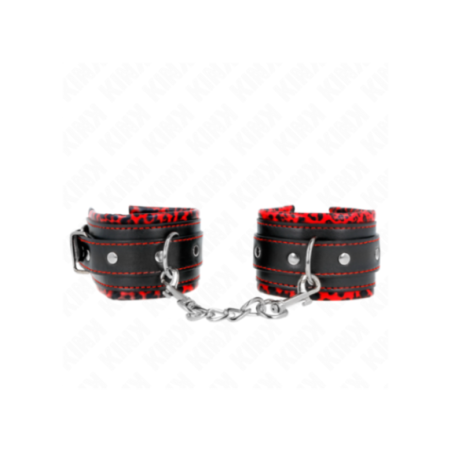 KINK - POGGIPOLSI IMBOTTITI IN PELLICCIA ROSSO/NERO REGOLABILE 17-29 CM X 6 CM