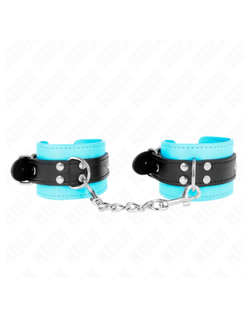 KINK - RESISTENZA DA POLSO CON GANCIO BLU IMBOTTITO IN PELLICCIA REGOLABILE 20-28 CM X 5,5 CM