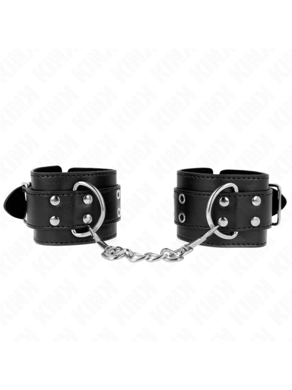 KINK - REGTINO DA POLSO DOPPIA FIBBIA NERO REGOLABILE 19-26 CM