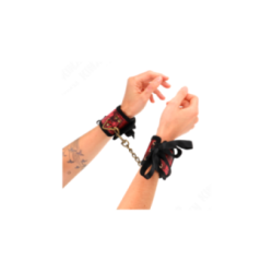 KINK - RESISTENZA DA POLSO SCANDALO DETTAGLI IN PIZZO ROSSO-NERO 24,5 CM X 6,5 CM