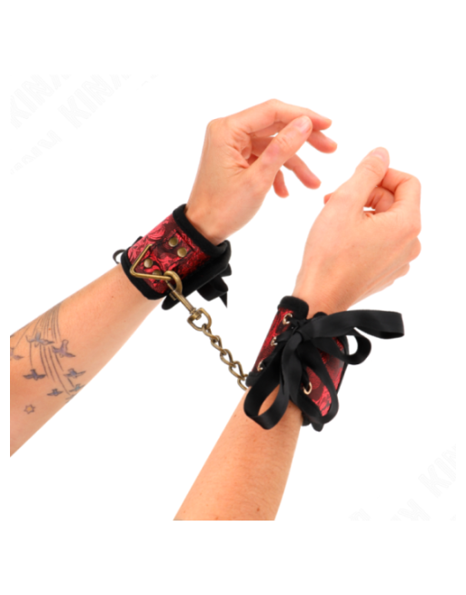 KINK - RESISTENZA DA POLSO SCANDALO DETTAGLI IN PIZZO ROSSO-NERO 24,5 CM X 6,5 CM