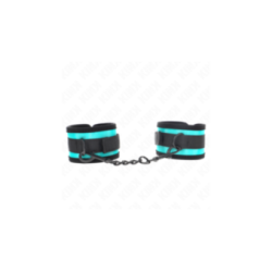 KINK - TENUTA DA POLSO IN NYLON CON GANCIO E LOOP NERO-BLU REGOLABILE 18-32 CM X 5 CM