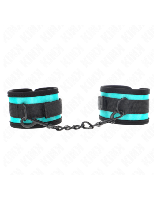 KINK - TENUTA DA POLSO IN NYLON CON GANCIO E LOOP NERO-BLU REGOLABILE 18-32 CM X 5 CM