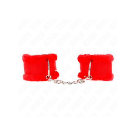 KINK - POGGIPOLSO FODERATO IN PELLICCIA ROSSO REGOLABILE 17-31 CM X 7 CM