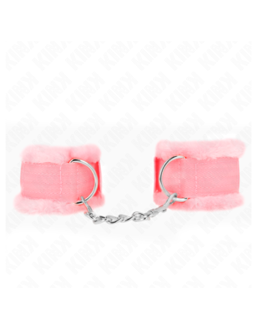 KINK - POGGIPOLSI FODERATI IN PELLICCIA ROSA REGOLABILE 17-31 CM X 7 CM