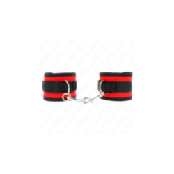 KINK - TENUTA DA POLSO IN NYLON HOOK&LOOP ROSSO-NERO MODELLO 2 REGOLABILE 18-35 CM X 6 CM