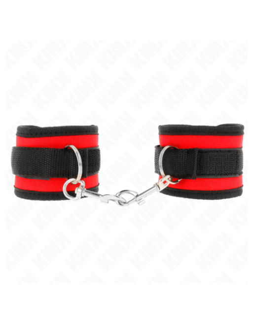 KINK - TENUTA DA POLSO IN NYLON HOOK&LOOP ROSSO-NERO MODELLO 2 REGOLABILE 18-35 CM X 6 CM