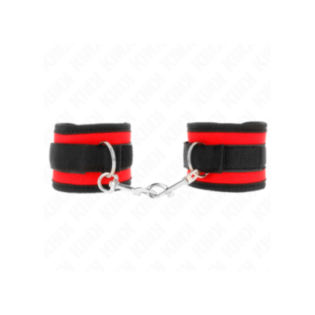 KINK - TENUTA DA POLSO IN NYLON HOOK&LOOP ROSSO-NERO MODELLO 2 REGOLABILE 18-35 CM X 6 CM