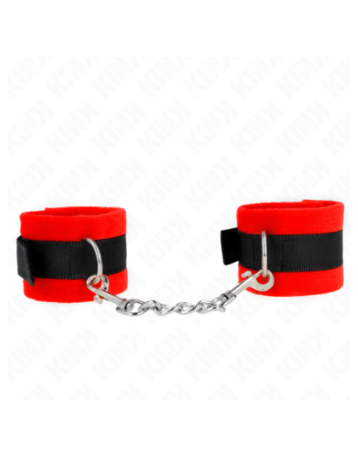 KINK - POLSINI IN PELLICCIA PER PRINCIPIANTI NERO-ROSSO 30 X 7 CM