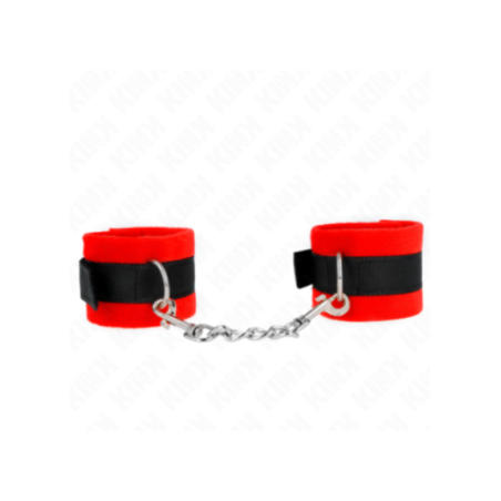 KINK - POLSINI IN PELLICCIA PER PRINCIPIANTI NERO-ROSSO 30 X 7 CM