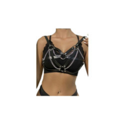 SUBBLIME - 953713 CINTURA PUNK BONDAGE FIBBIA METALLO NERA TAGLIA UNICA