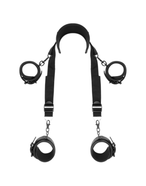 FETISH SUBMISSIVE - POSIZIONE MASTER CON 4 MANETTE RIVESTITE IN NOPRENE