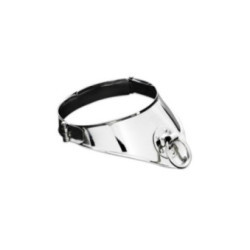 METAL HARD - COLLARE DI CONTENIMENTO RIGIDO IN METALLO CON ANELLO E LUCCHETTO 12,5 CM