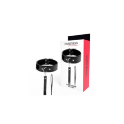 DARKNESS - COLLANA POSTURA CON CATENA IN PELLE