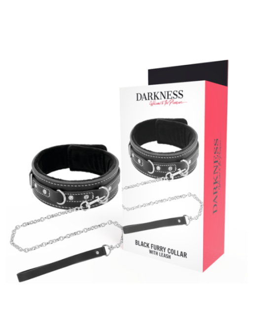 DARKNESS - COLLANA IN PELLE DI ALTA QUALITÀ CON GUINZAGLIO