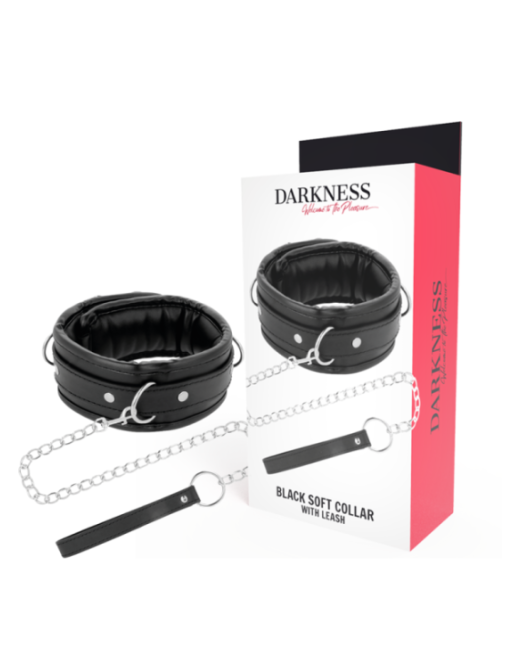 DARKNESS - COLLANA IN MORBIDA PELLE CON CATENA