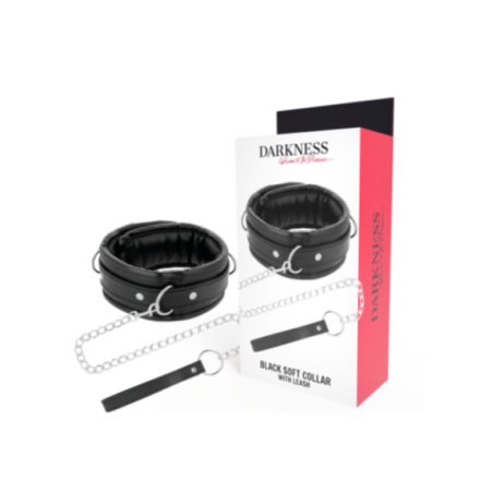 DARKNESS - COLLANA IN MORBIDA PELLE CON CATENA