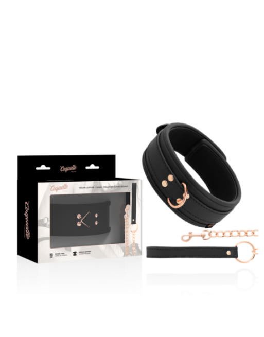 COQUETTE CHIC DESIRE - COLLANA IN PELLE FANTASIA VEGANA CON CINTURINO E FODERA IN NEOPRENE
