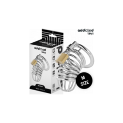 ADDICTED TOYS LOCKED - GABBIA PER PENE IN METALLO CON CELLULE DI FERRO TAGLIA M