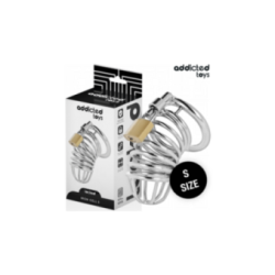 ADDICTED TOYS LOCKED - GABBIA PER PENE IN METALLO CON CELLULE DI FERRO 4 CM TAGLIA S