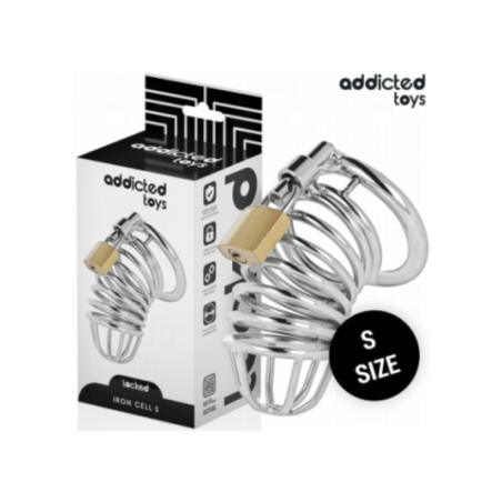 ADDICTED TOYS LOCKED - GABBIA PER PENE IN METALLO CON CELLULE DI FERRO 4 CM TAGLIA S