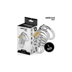 ADDICTED TOYS LOCKED - GABBIA PER PENE IN METALLO CON CELLULE DI FERRO 5 CM TAGLIA L