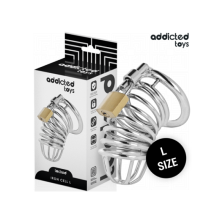 ADDICTED TOYS LOCKED - GABBIA PER PENE IN METALLO CON CELLULE DI FERRO 5 CM TAGLIA L