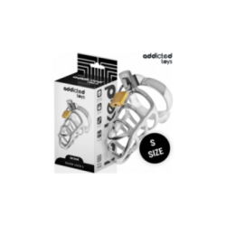 ADDICTED TOYS LOCKED - GABBIA PER PENE IN METALLO CON BLOCCAGGIO ARGENTO TAGLIA S