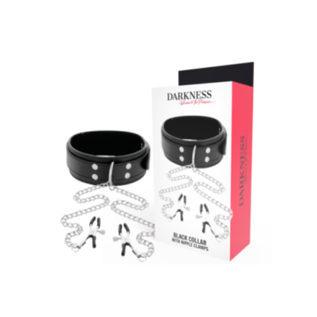 DARKNESS - COLLARE CON Morsetti PER CAPEZZOLI NERO