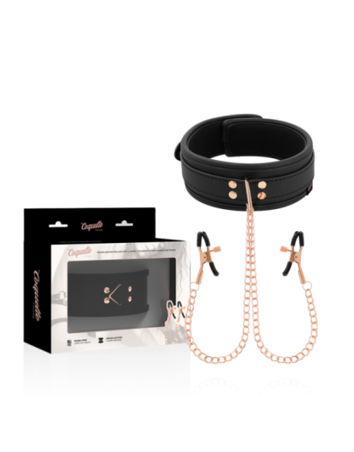 COQUETTE CHIC DESIRE - COLLANA CON PINZA PER CAPEZZOLI FANTASIA CON FODERA IN NEOPRENE