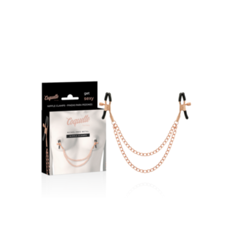 COQUETTE CHIC DESIRE - CLIPS PER CAPEZZOLI IN METALLO FANTASIA CON CATENA