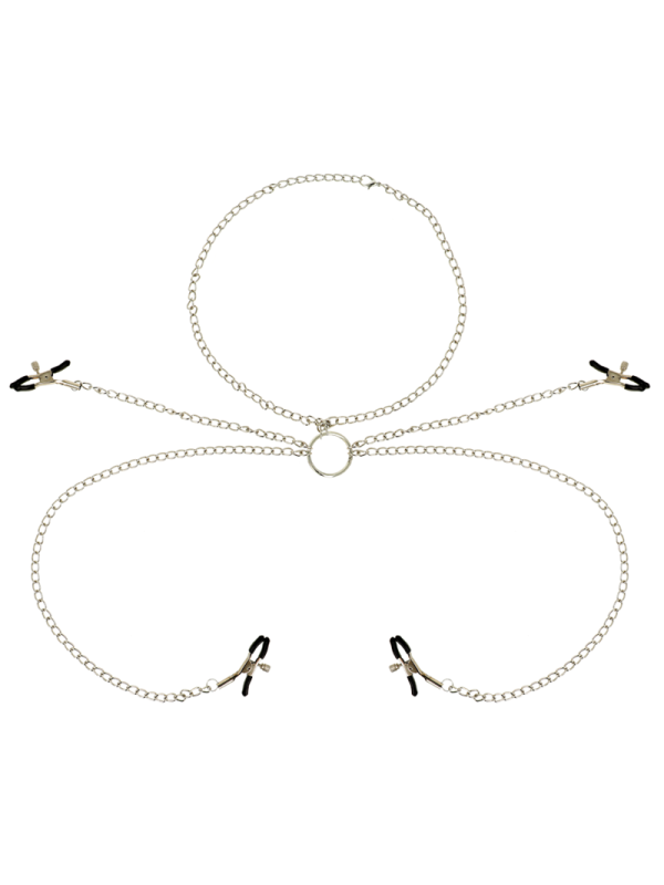 OHMAMA FETISH 4 MORSETTI PER CAPEZZOLI CON COLLANA A CATENA