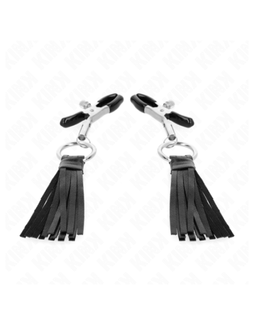 KINK - MORSETTI PER CAPEZZOLI IN SIMILPELLE CON NAPPINE 6 CM
