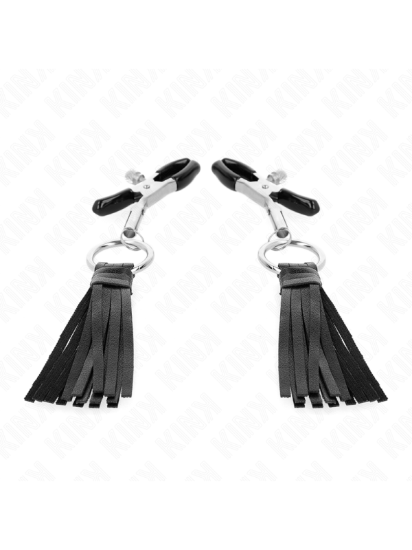 KINK - MORSETTI PER CAPEZZOLI IN SIMILPELLE CON NAPPINE 6 CM