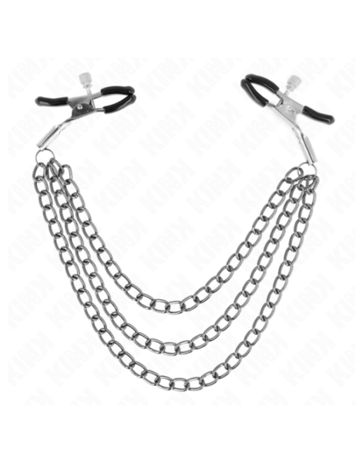 KINK - PINZE PER CAPEzzoli CON 3 CATENE NERE 20/23/28 CM