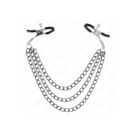 KINK - PINZE PER CAPEzzoli CON 3 CATENE NERE 20/23/28 CM
