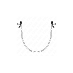KINK - MORSETTI PER CAPEZZOLI A CATENA PIATTA ARGENTO 34 CM
