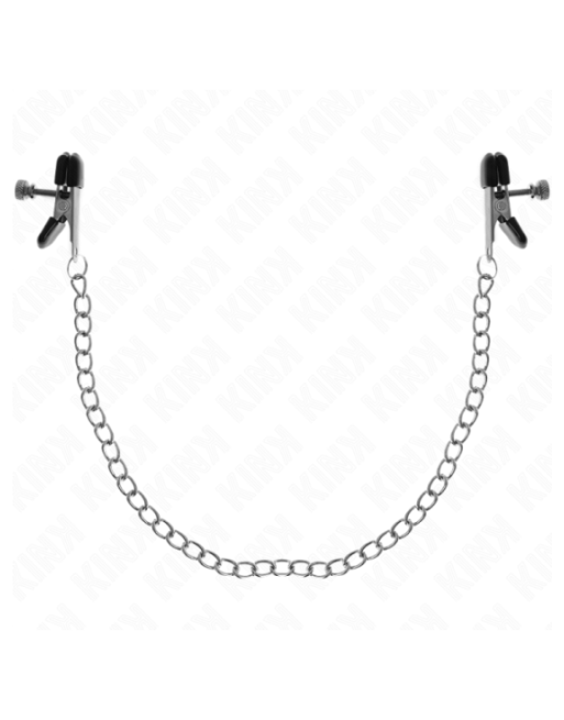 KINK - MORSETTI PER CAPEZZOLI A CATENA PIATTA ARGENTO 34 CM