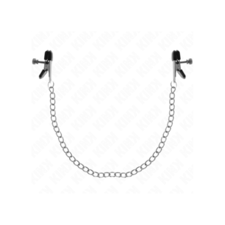KINK - MORSETTI PER CAPEZZOLI A CATENA PIATTA ARGENTO 34 CM