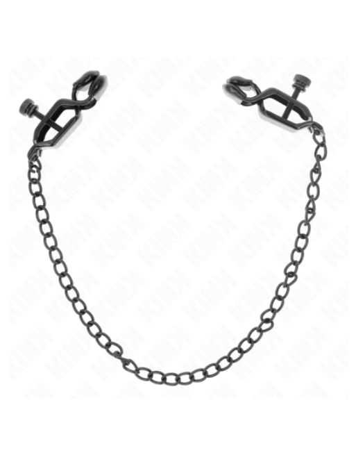KINK - MORSETTI PER CAPEZZOLI A CATENA PIATTA NERA 30 CM
